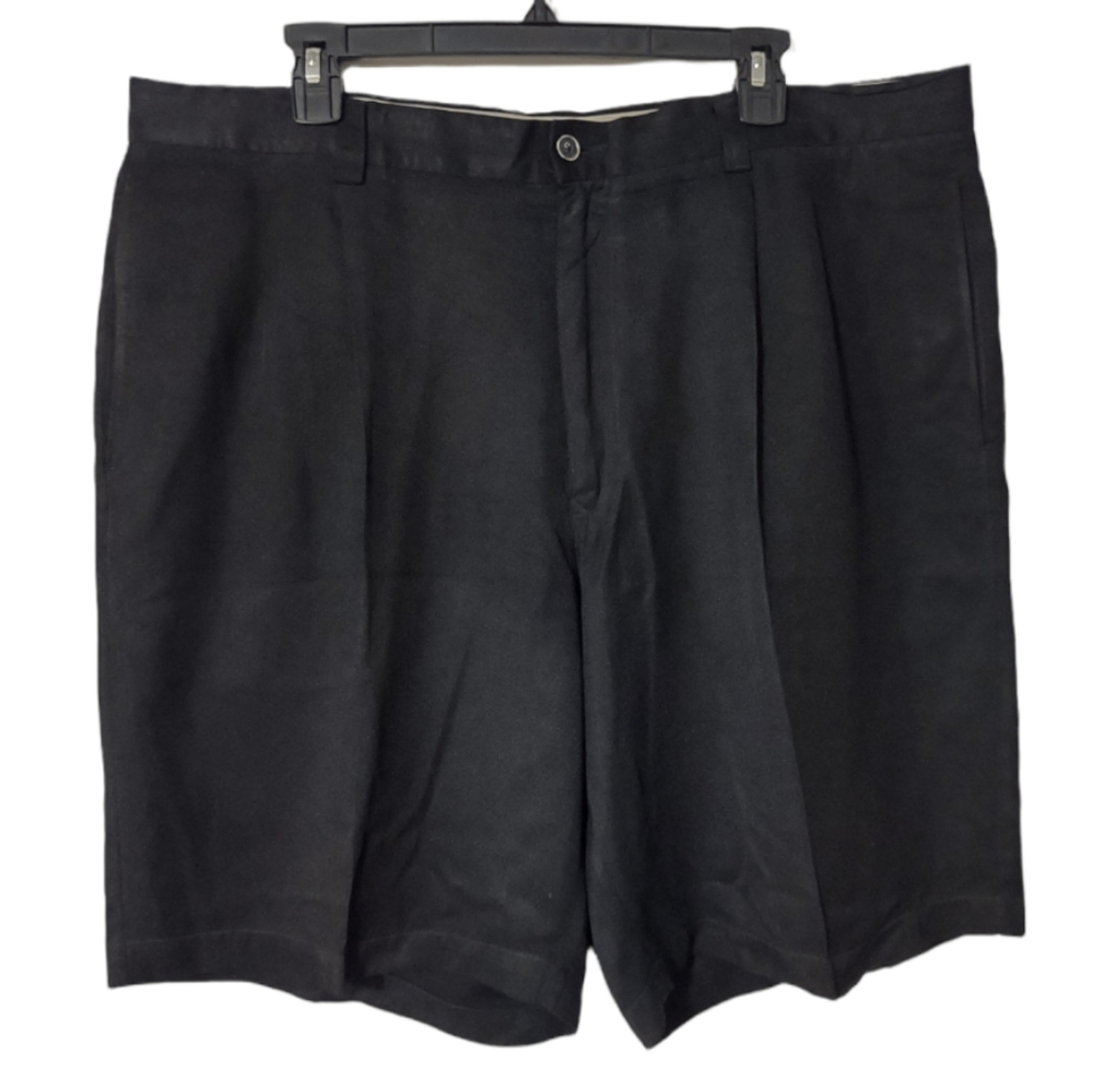 Tommy Bahama Relax Pleated Shorts Mens Size 38 Black 100% Silk